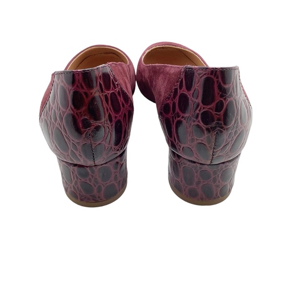 🆕{J.Crew}Suede Leather Pumps with Stamped Leather Croc Heel - Picture 6 of 9